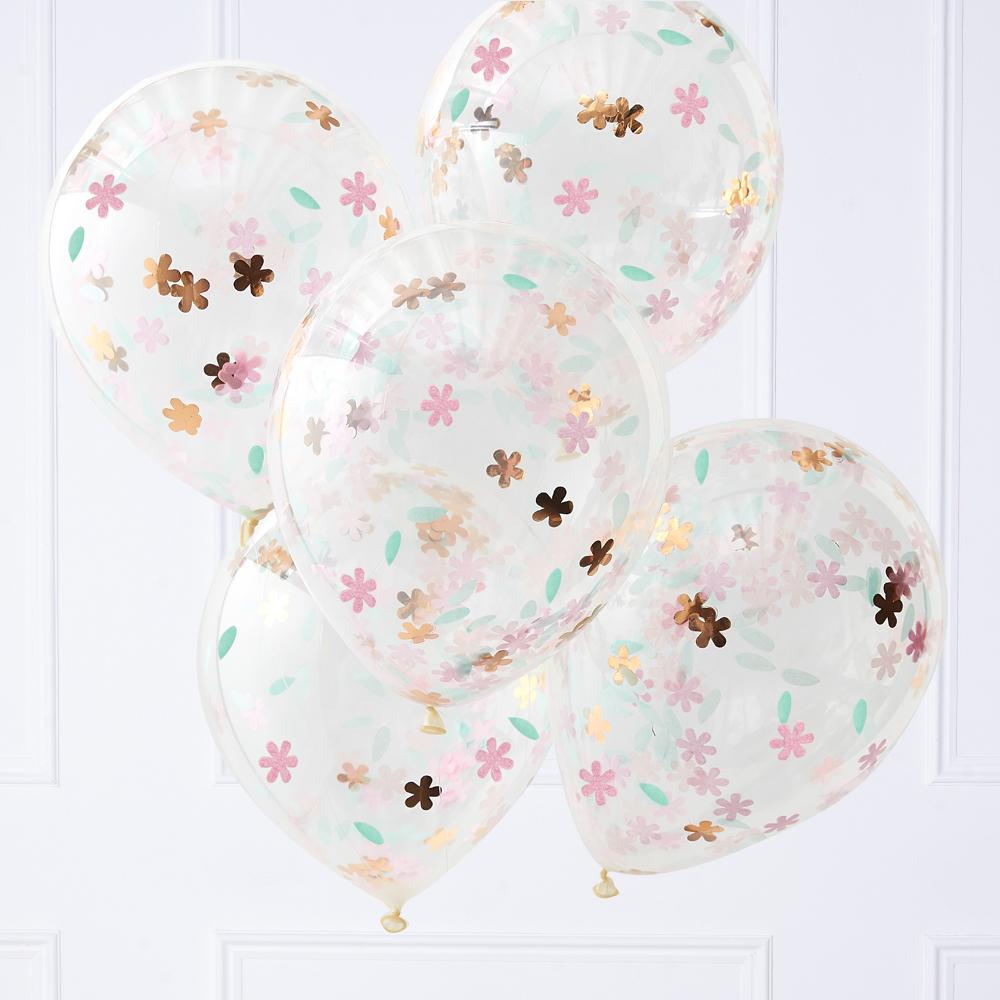 Ditsy Floral Party Confetti Balloons X5