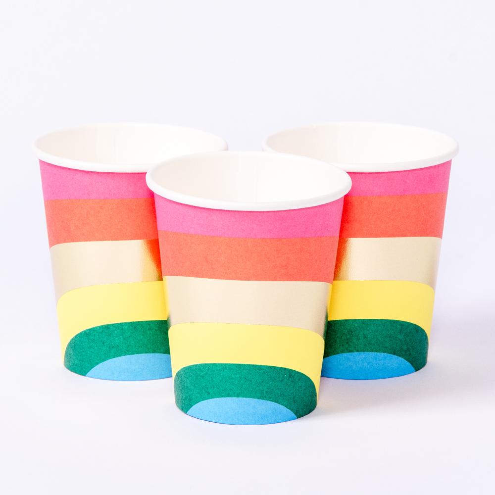 Birthday Brights Rainbow Paper Cups X12