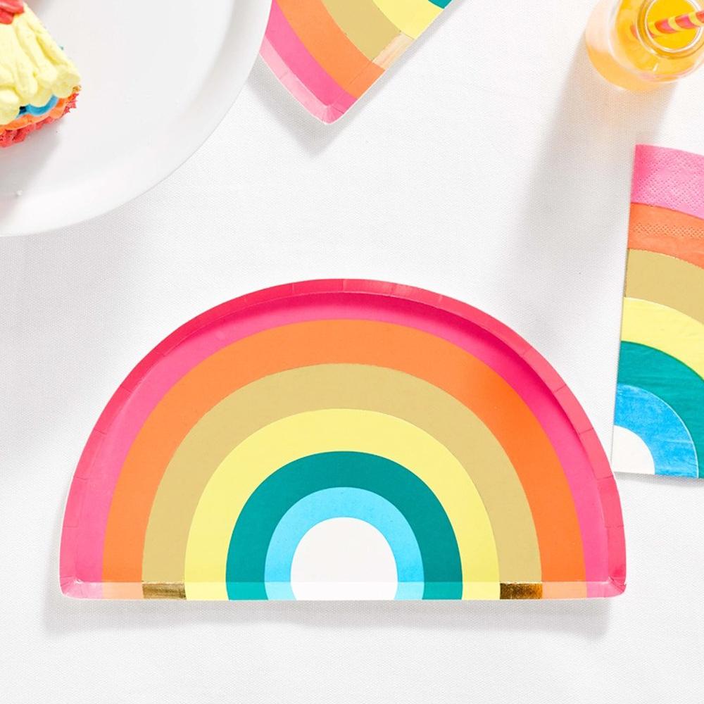 Birthday Brights Rainbow Rainbow Party Plates X12