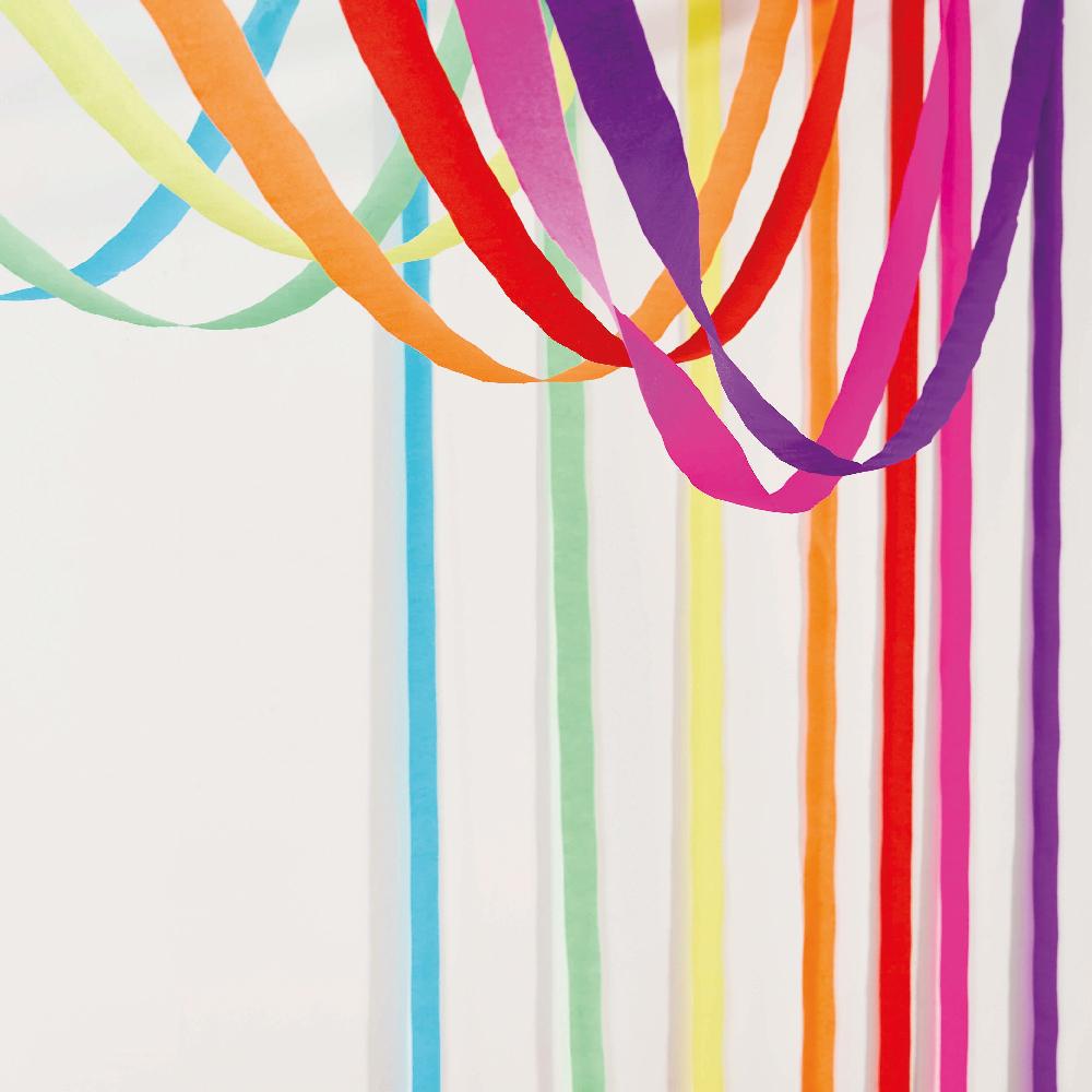 Birthday Brights Rainbow Paper Streamers X7