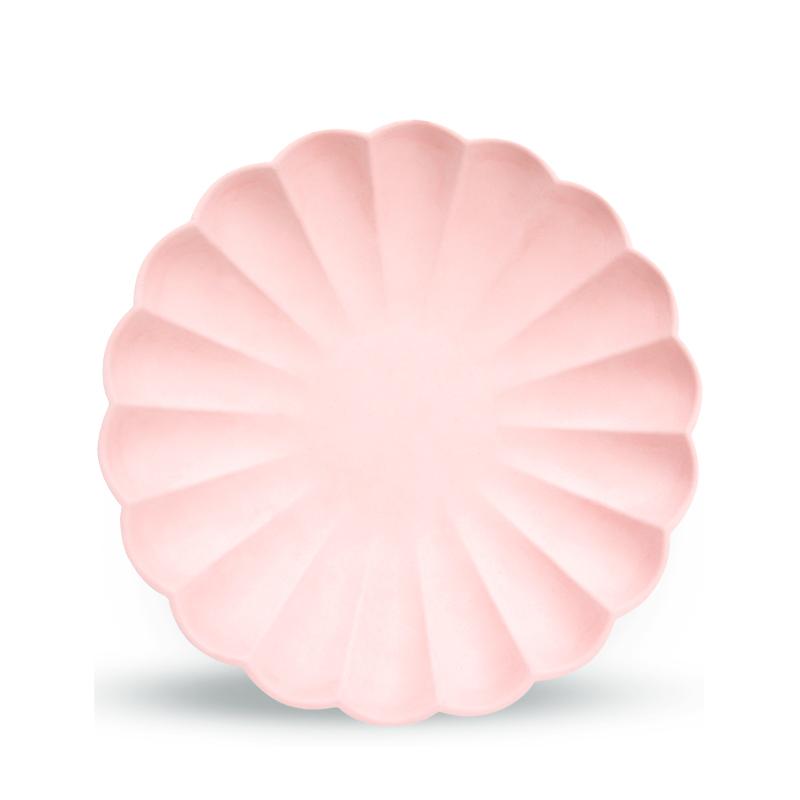 Simply Eco Pale Pink Small Scalloped Party Plates X8