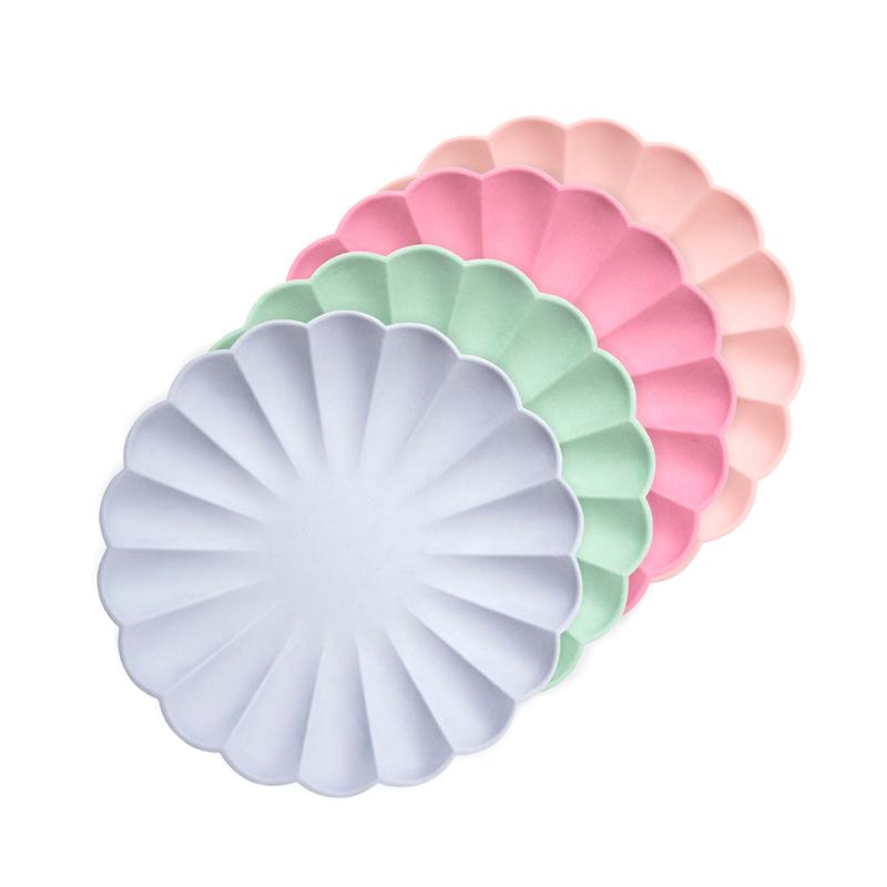 Simply Eco Multicolor Small Scalloped Party Plates X8