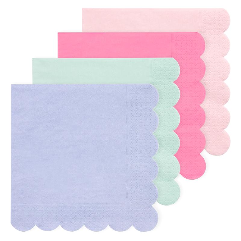 Simply Eco Multicolor Scalloped Party Napkins X20