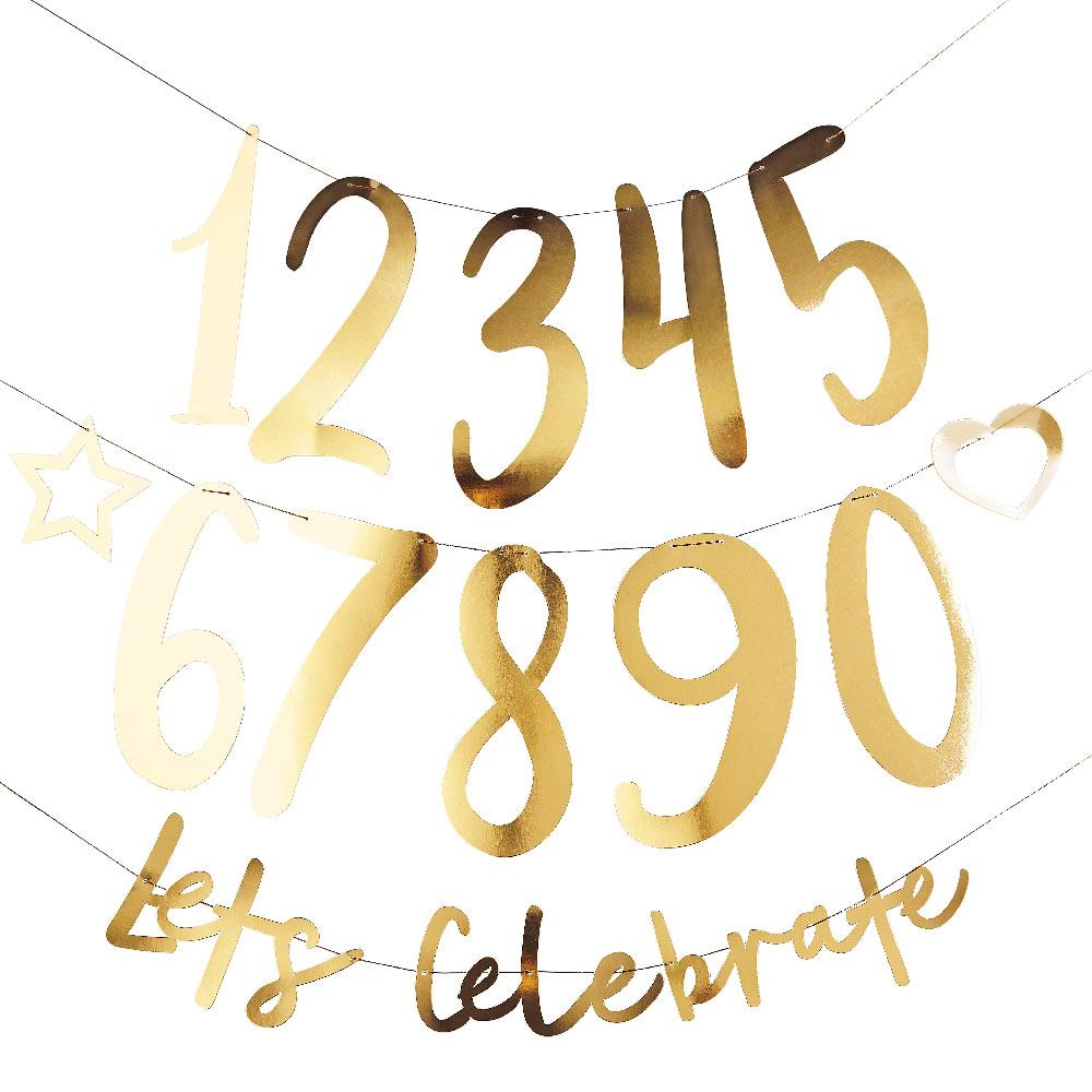 Click to view product details and reviews for Create Your Own Birthday Banner Gold.