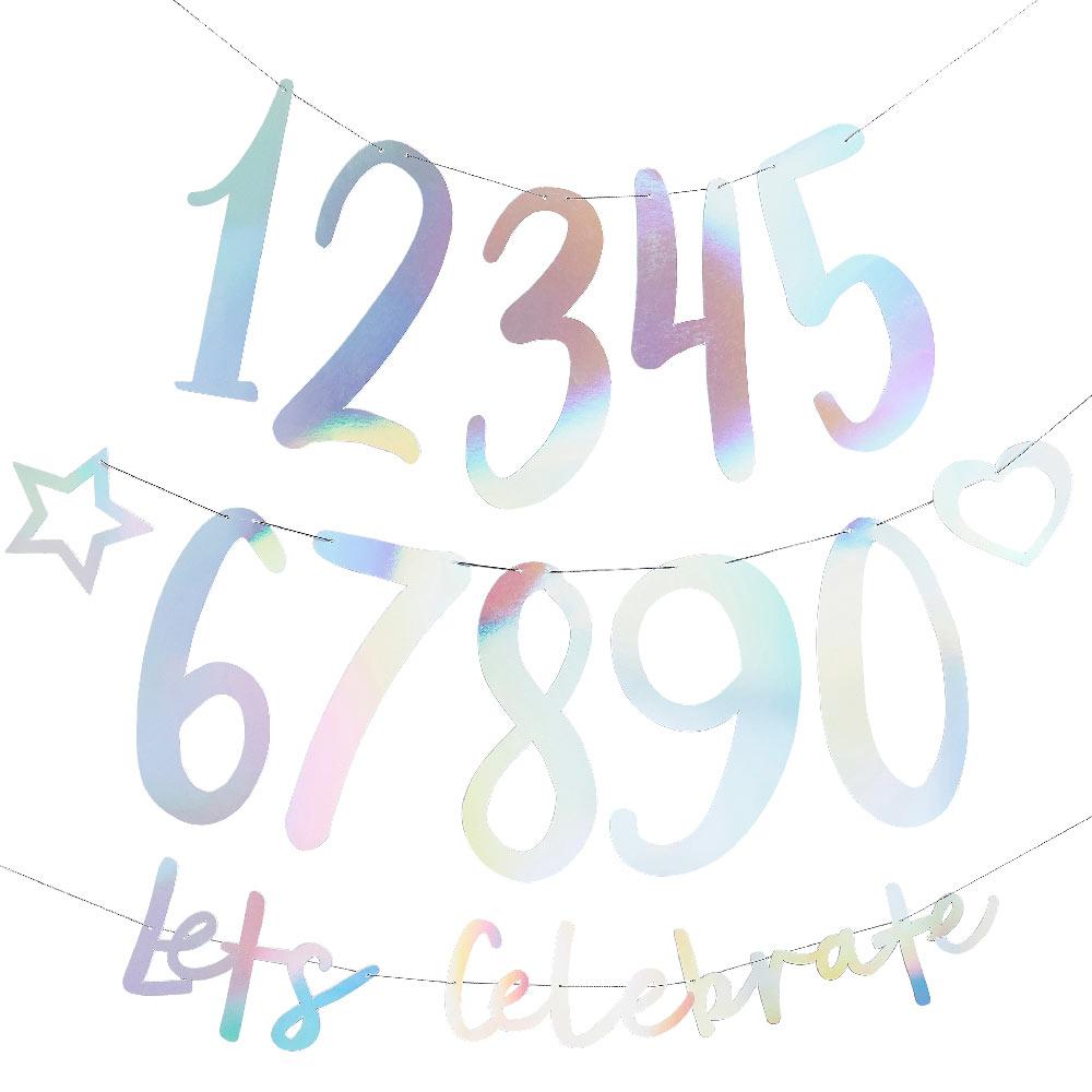 Iridescent Party Create Your Own Birthday Banner