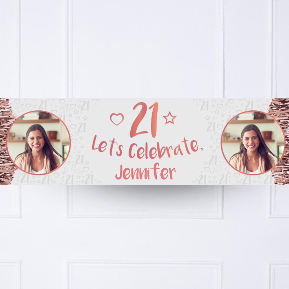 Click to view product details and reviews for Rose Gold 21st Personalised Party Banner.