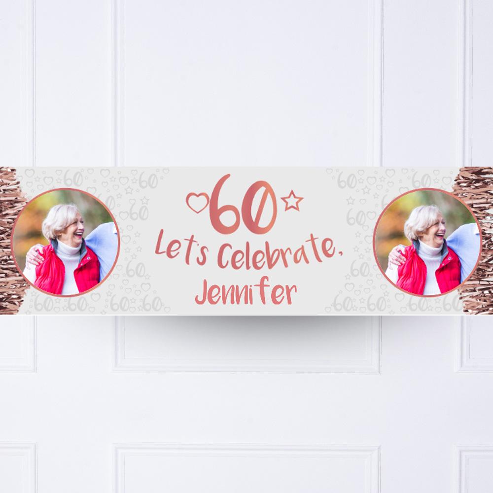 Click to view product details and reviews for Rose Gold 60th Personalised Party Banner.