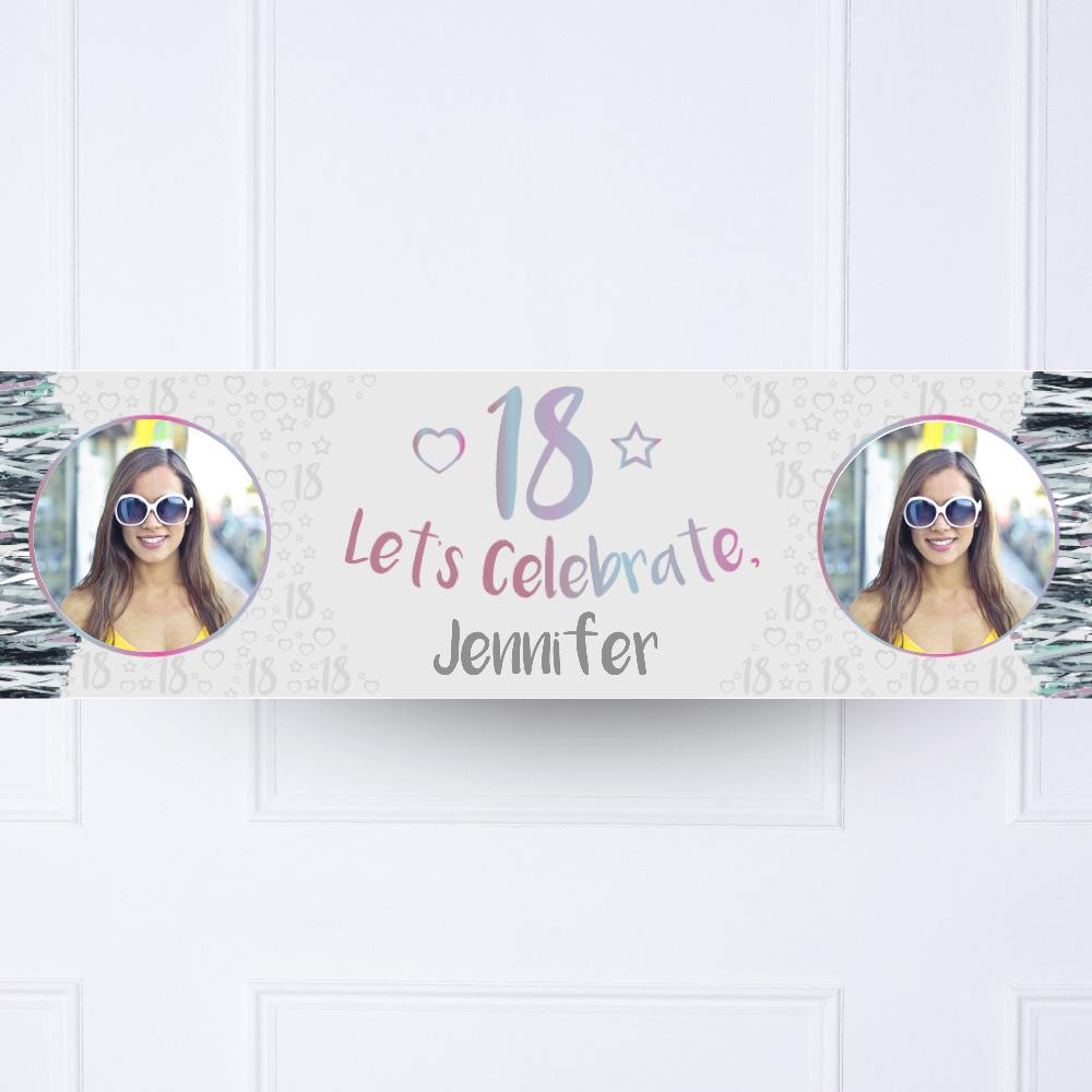 Iridescent 18th Personalised Party Banner