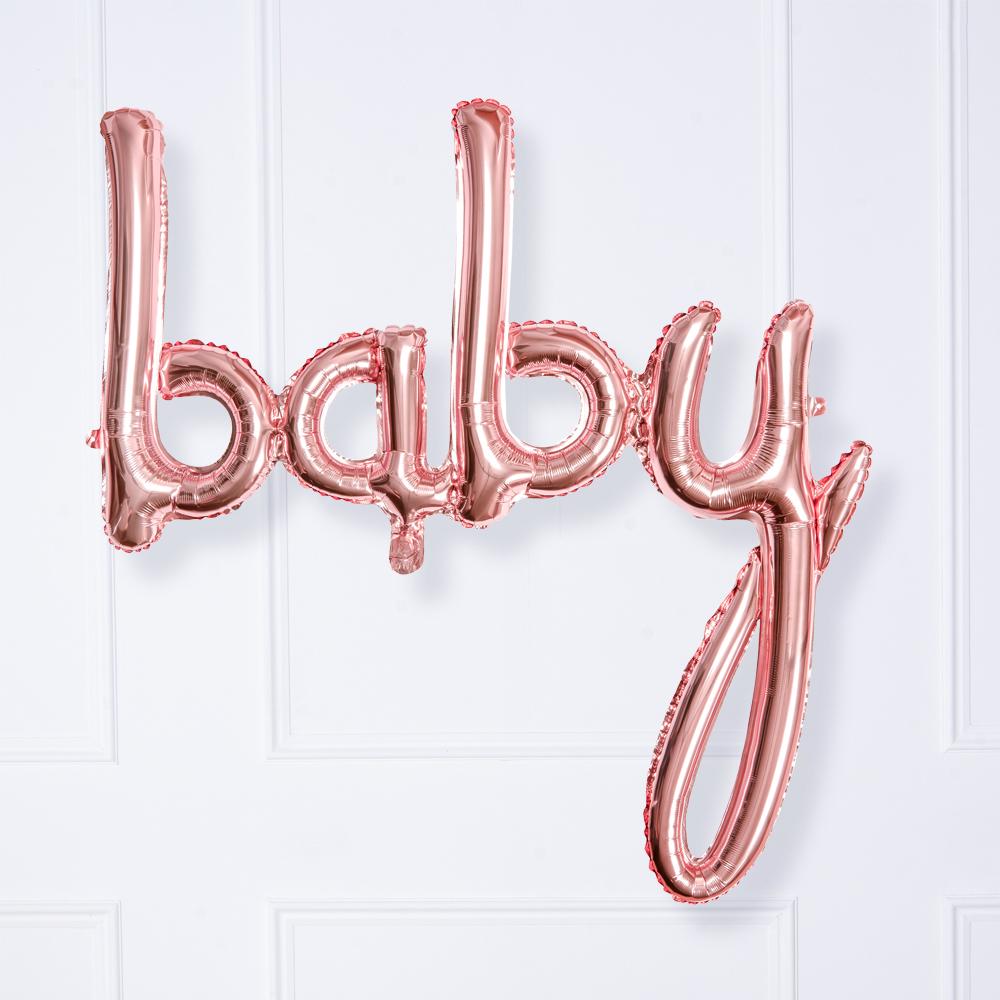 Baby Air Fill Foil Phrase Balloon Bunting Rose Gold Each