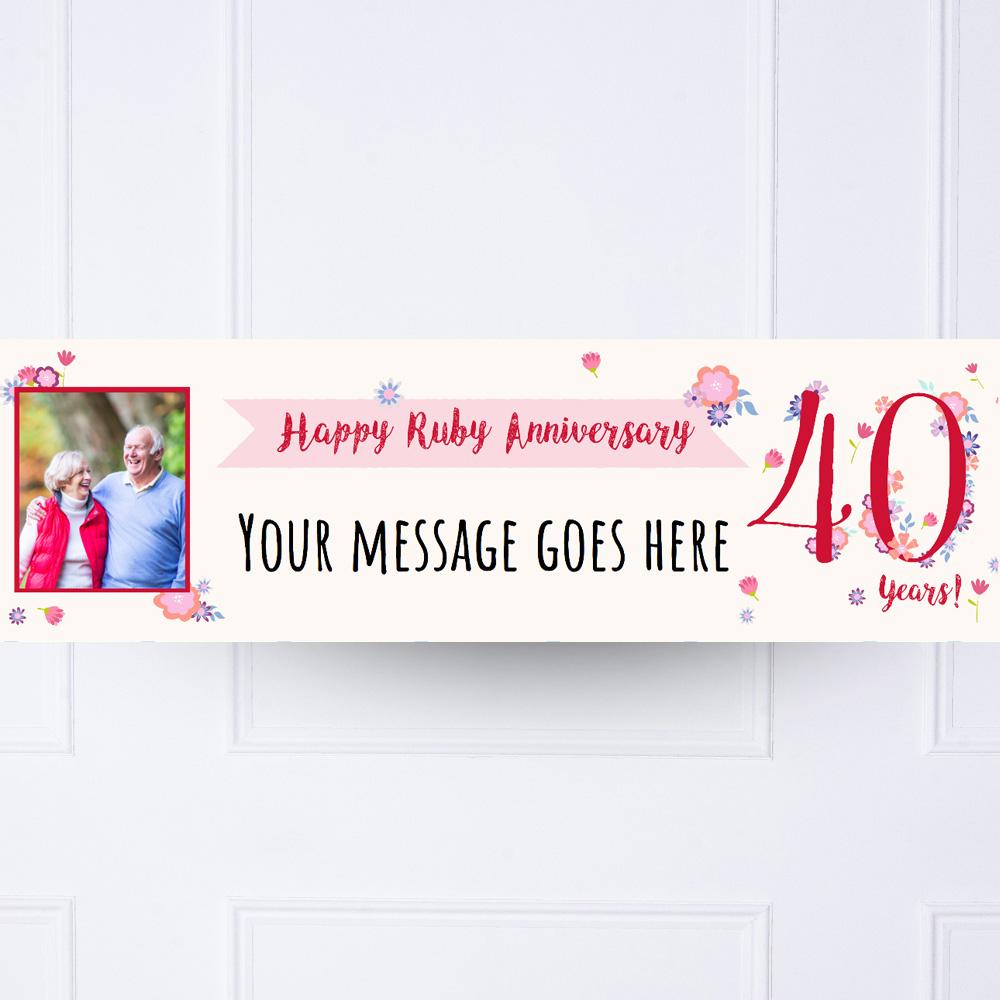 Ruby Anniversary Personalised Party Banner