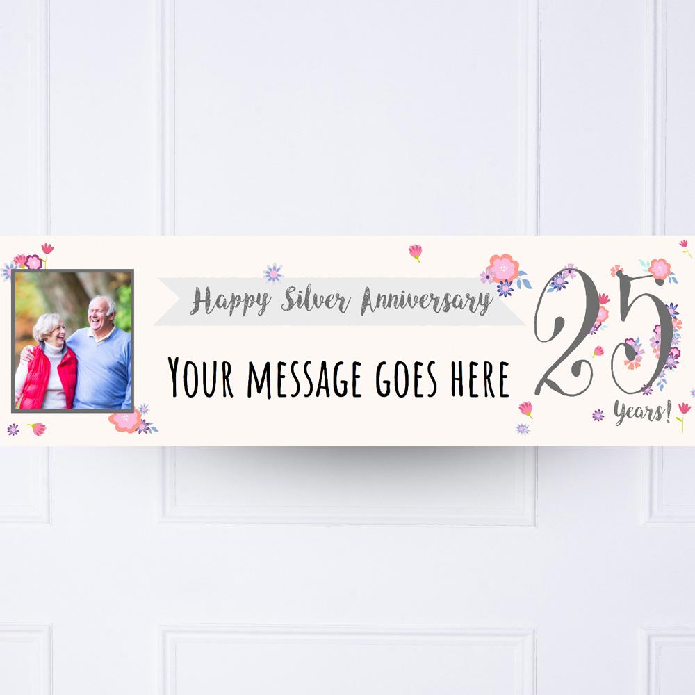 Click to view product details and reviews for Silver Anniversary Personalised Party Banner.