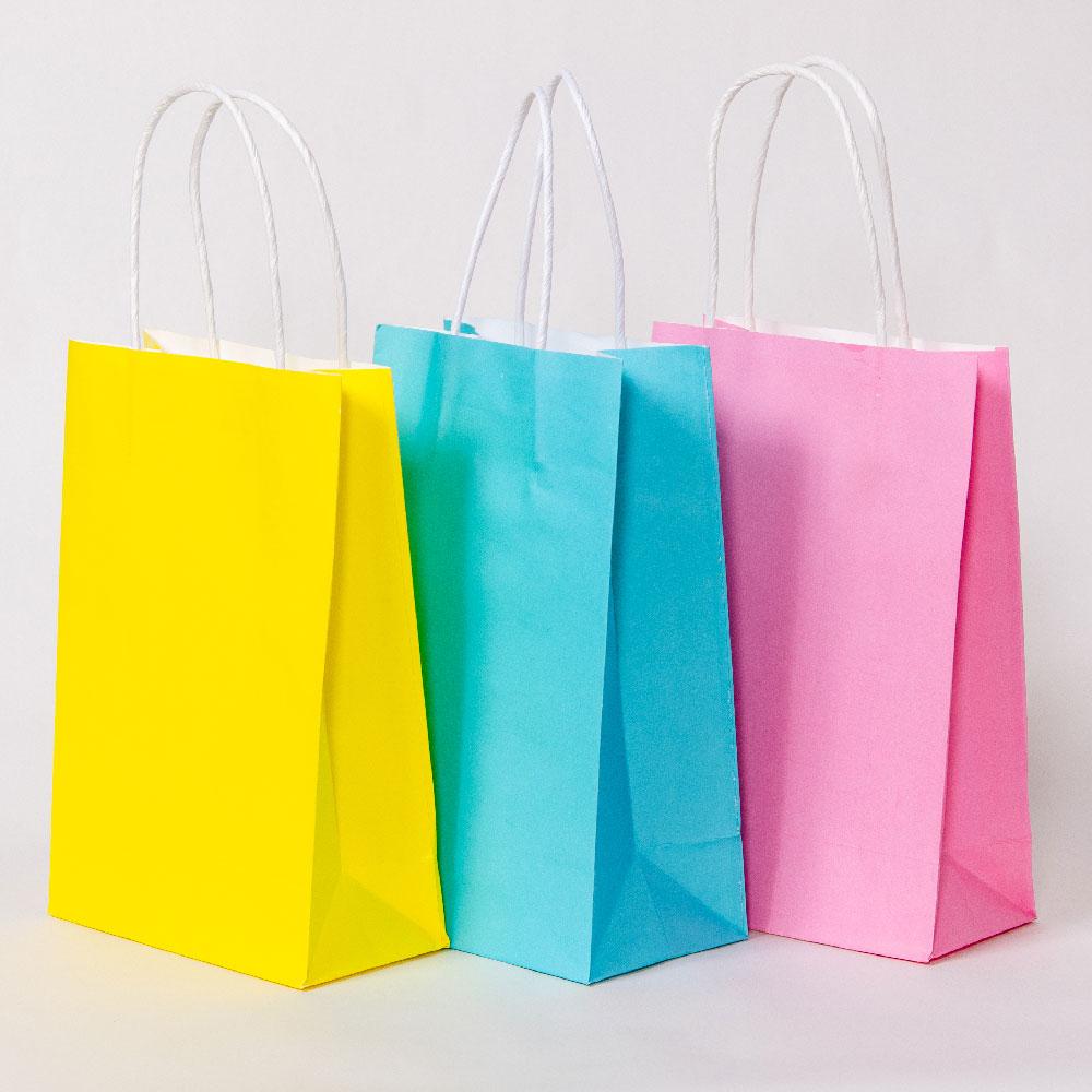 Click to view product details and reviews for Pastel Mix Party Bags With Handles X12.