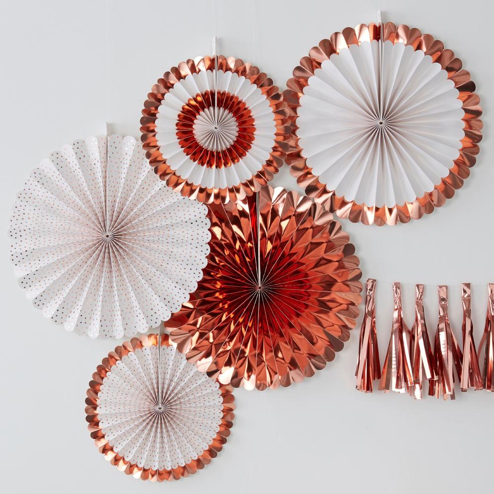 Click to view product details and reviews for Decorative Party Fans Rose Gold X5.