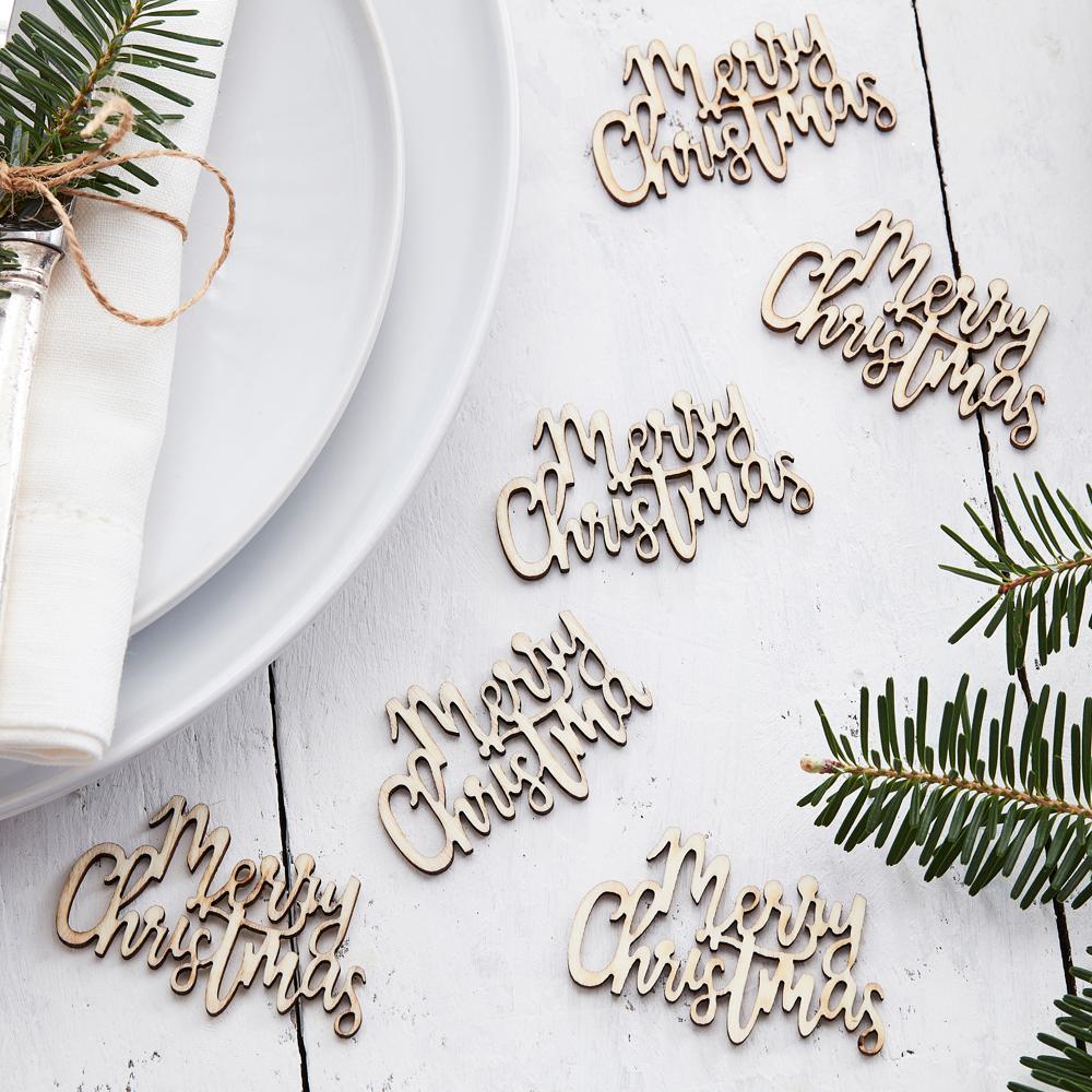 Click to view product details and reviews for Merry Christmas Wooden Confetti X20.