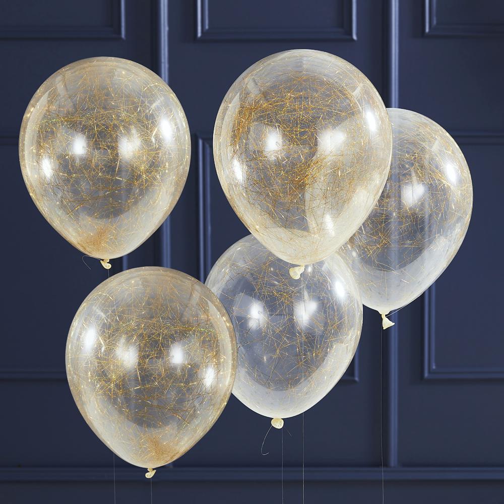Click to view product details and reviews for Angel Hair Confetti Latex Balloons Gold X5.
