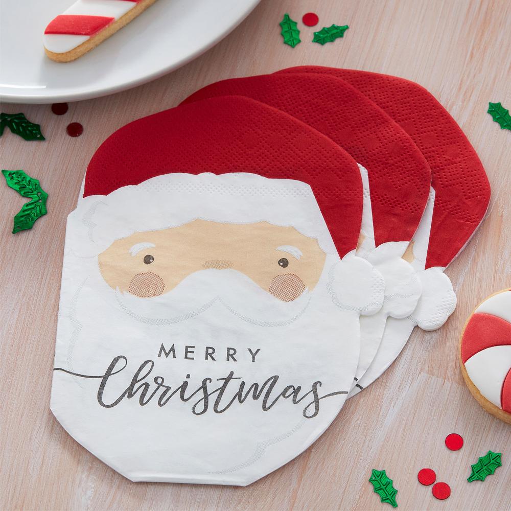 Click to view product details and reviews for Santa Shaped Paper Party Napkins X16.
