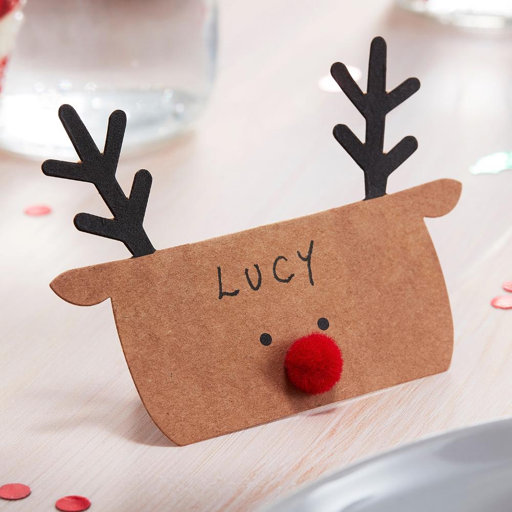 Click to view product details and reviews for Silly Santa Reindeer Place Cards X10.