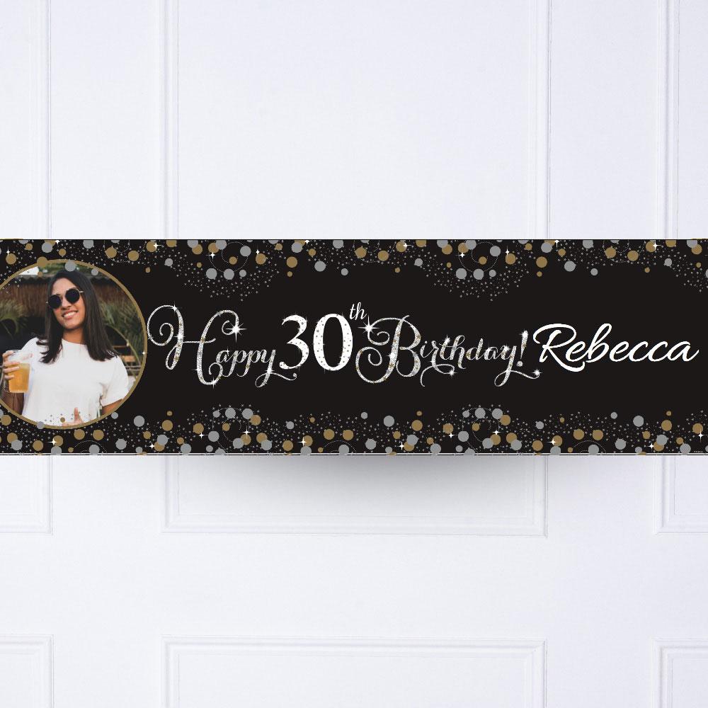 Click to view product details and reviews for Gold Celebration 30th Personalised Party Banner.