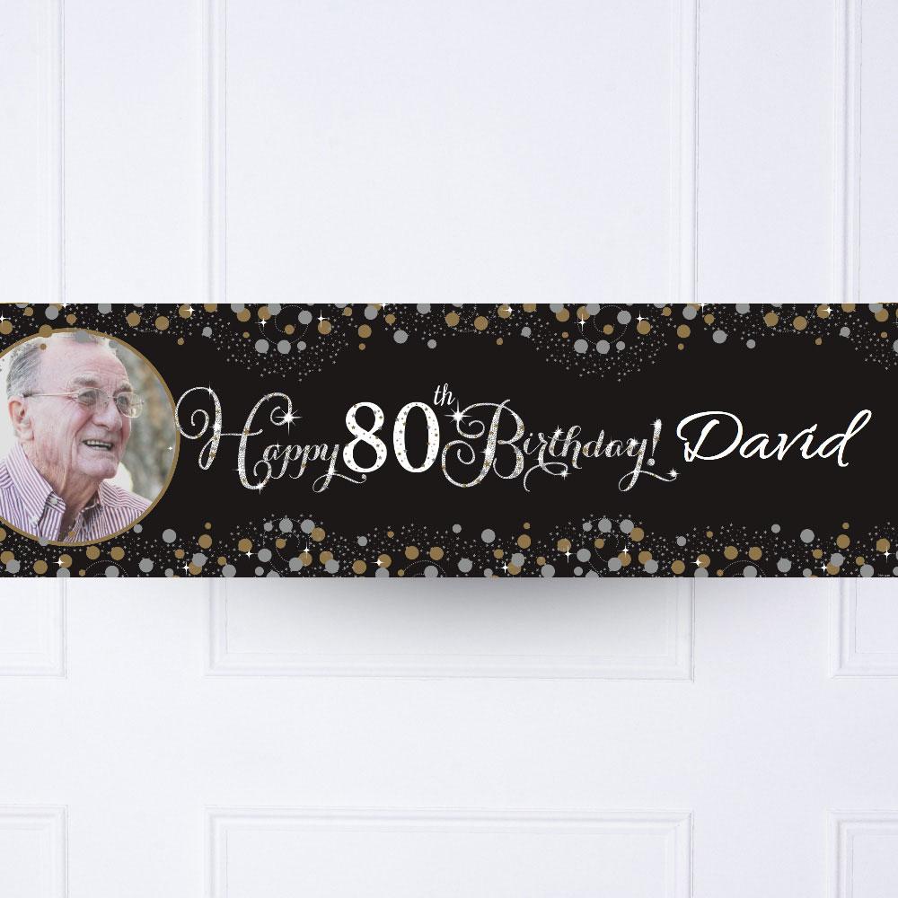 Click to view product details and reviews for Gold Celebration 80th Personalised Party Banner.