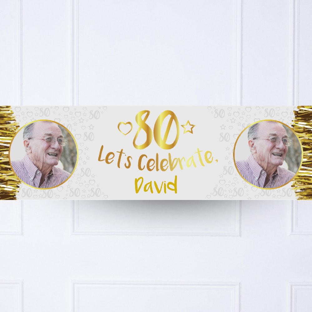 Click to view product details and reviews for Gold 80th Personalised Party Banner.