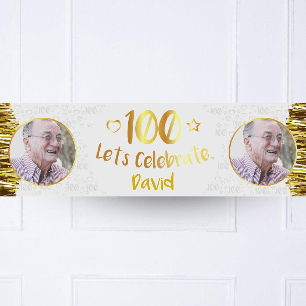 Click to view product details and reviews for Gold 100th Personalised Party Banner.