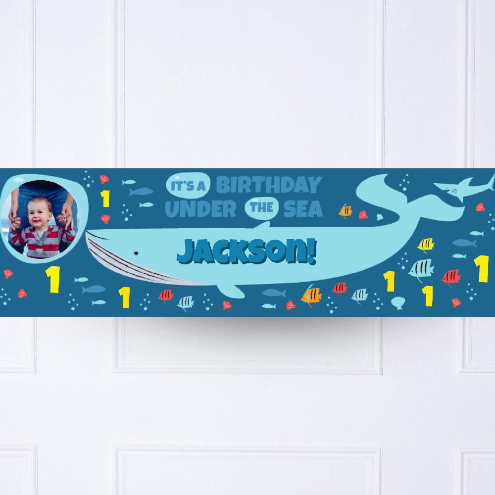 Under The Sea 1st Birthday Personalised Party Banner