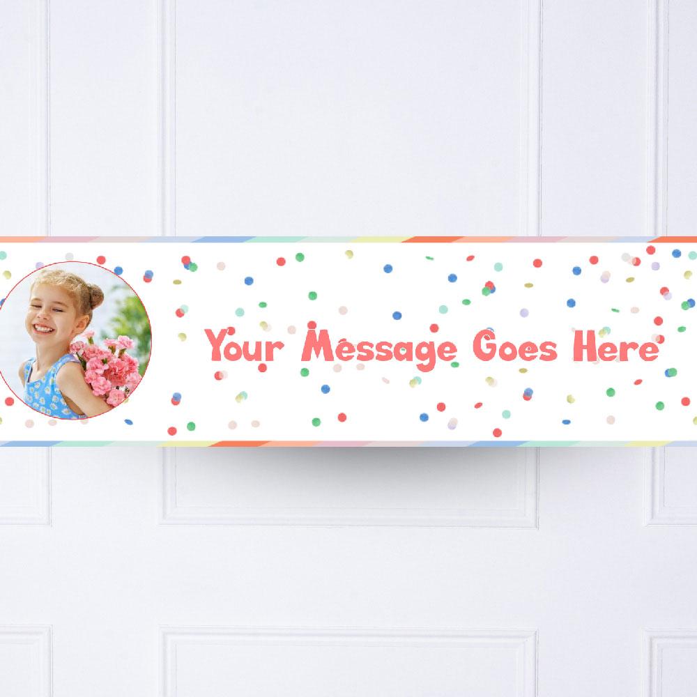 Kids Rainbow Bright Personalised Party Banner