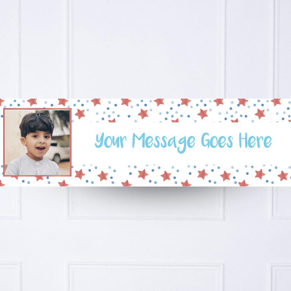 Click to view product details and reviews for Kids Blue Twinkle Personalised Party Banner.