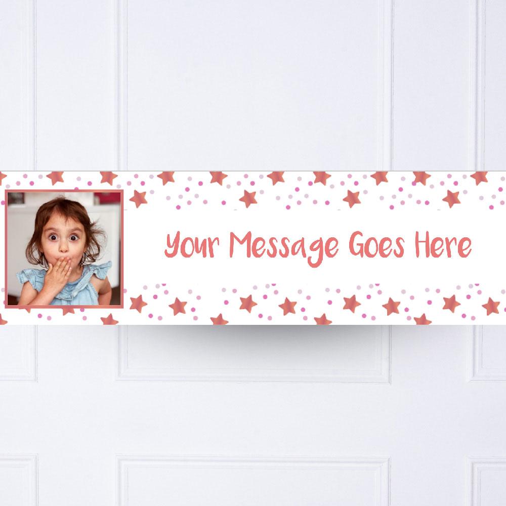 Click to view product details and reviews for Kids Pink Twinkle Personalised Party Banner.