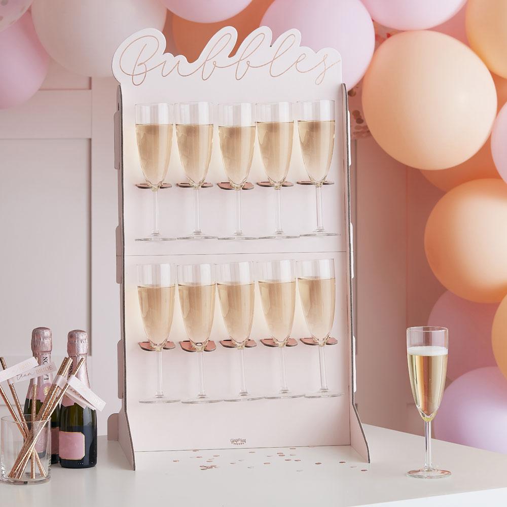 Blush Rose Gold Foiled Prosecco Wall