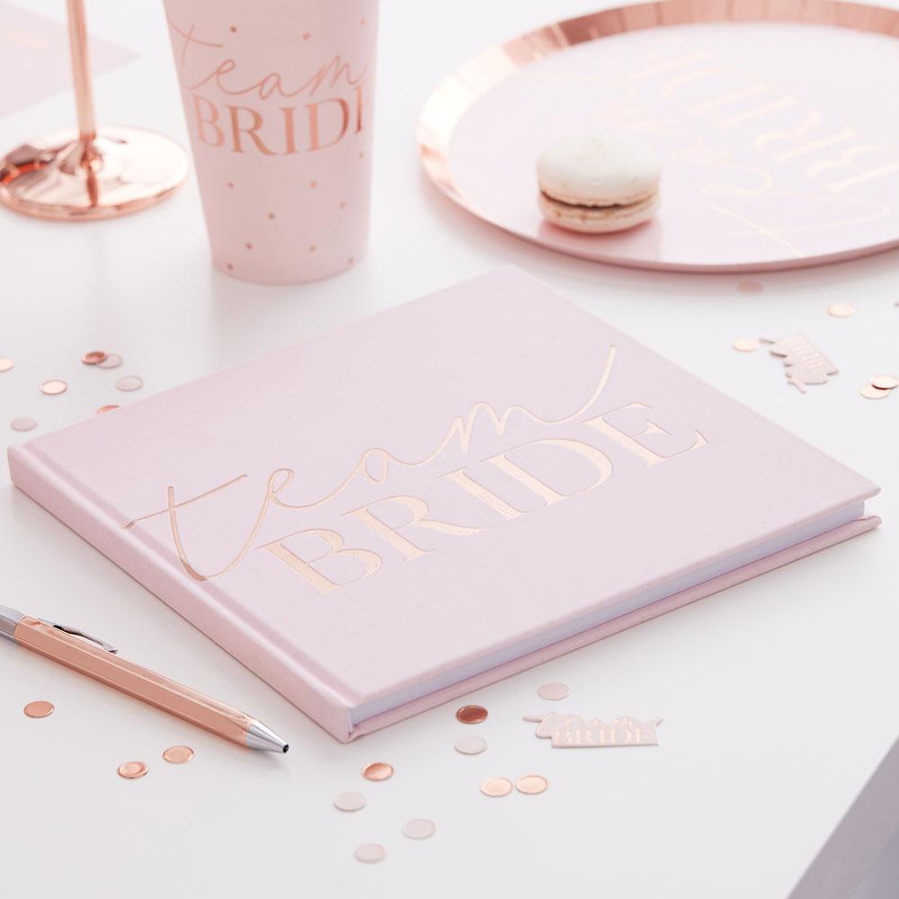 Click to view product details and reviews for Blush Hen Velvet Team Bride Guest Book.
