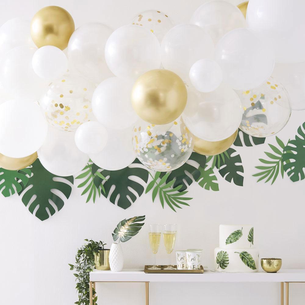 Balloon Arch Botanical Gold Chrome