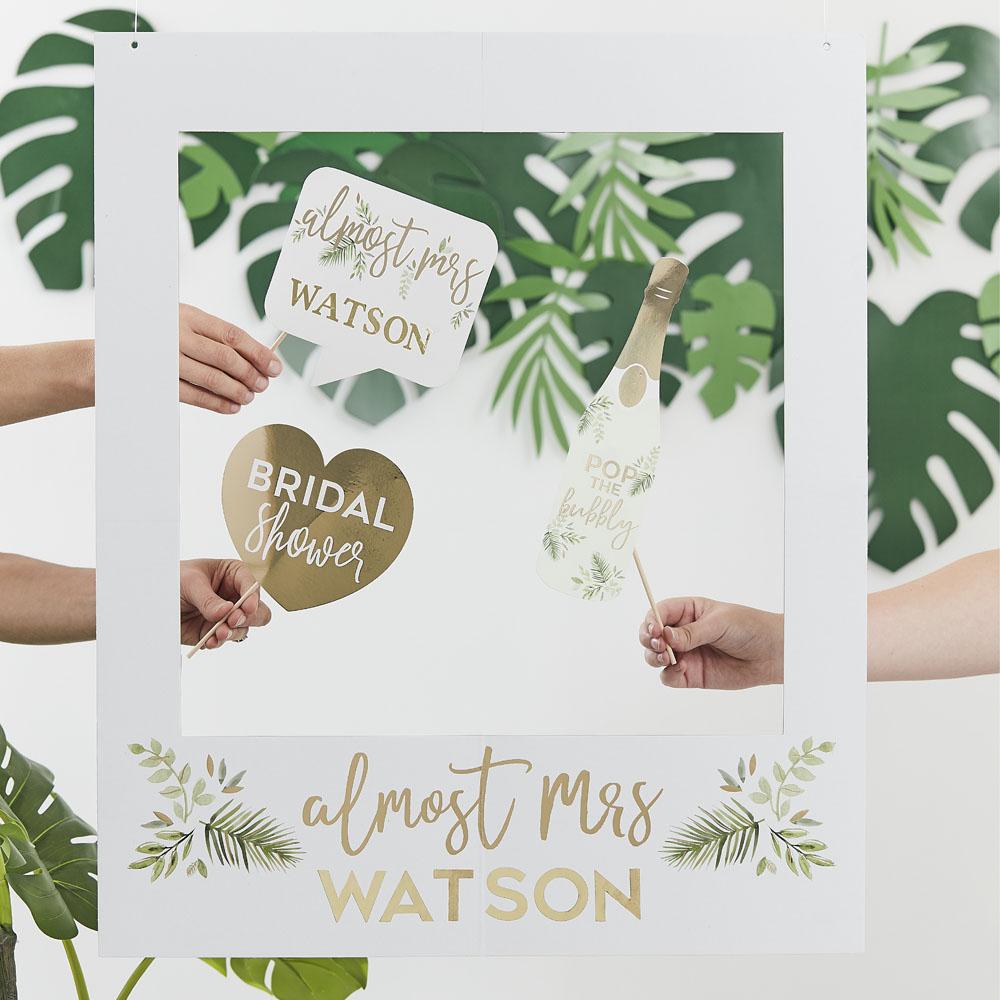 Click to view product details and reviews for Botanical Gold Foiled Customisable Photo Booth Polaroid Frame.