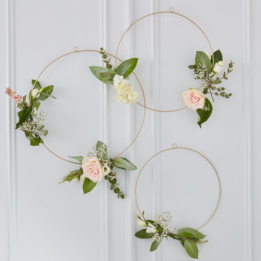 Botanical Floral Hoops X3