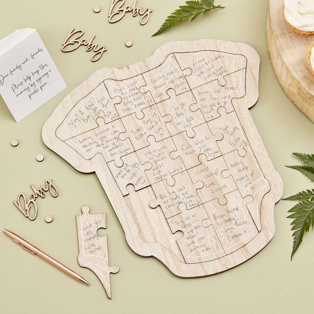 Click to view product details and reviews for Botanical Wooden Baby Grow Guest Book.