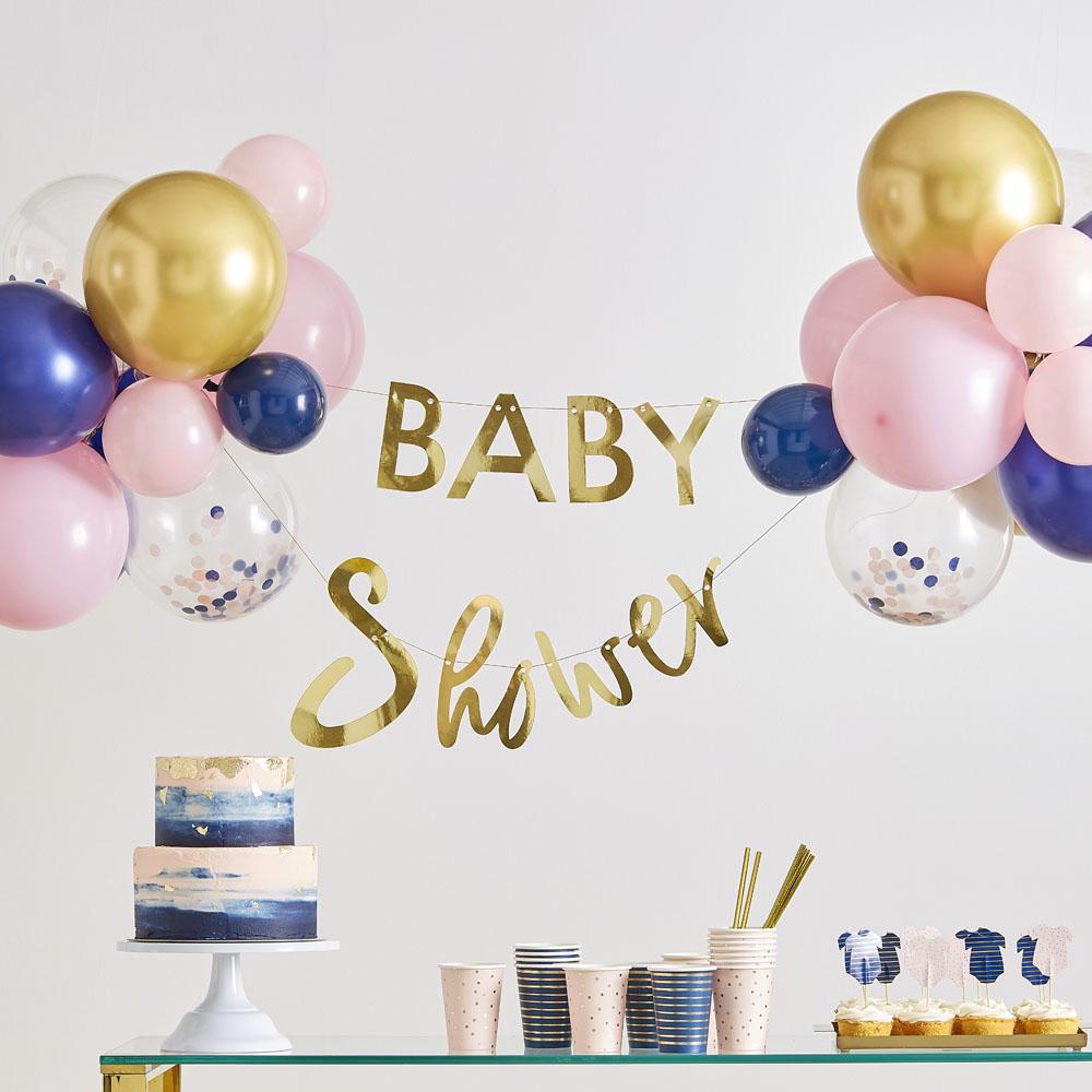 Click to view product details and reviews for Gender Reveal Foiled Baby Shower Bunting.