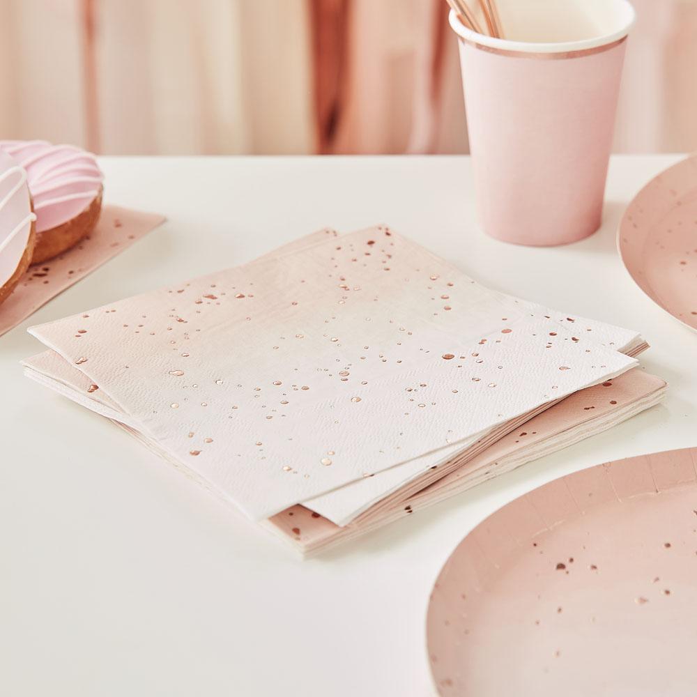 Click to view product details and reviews for Mix It Up Ombre Rose Gold Foiled Napkins.