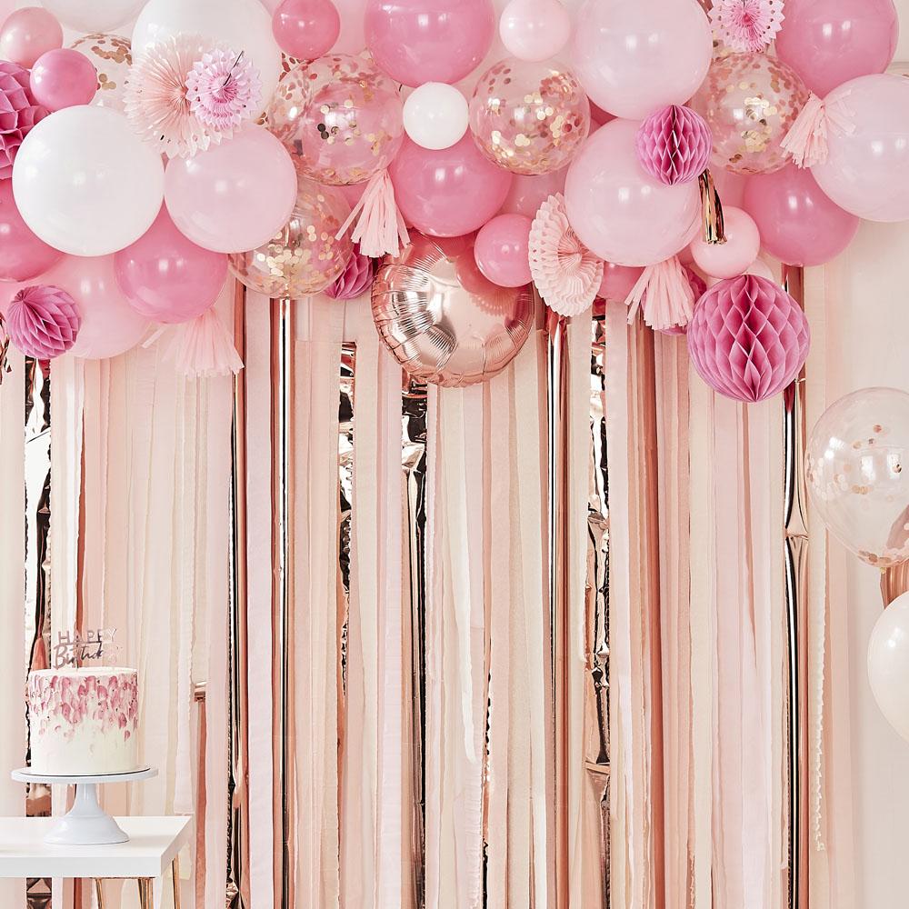 Click to view product details and reviews for Mix It Up Blush And Peach Balloon And Fan Garland.