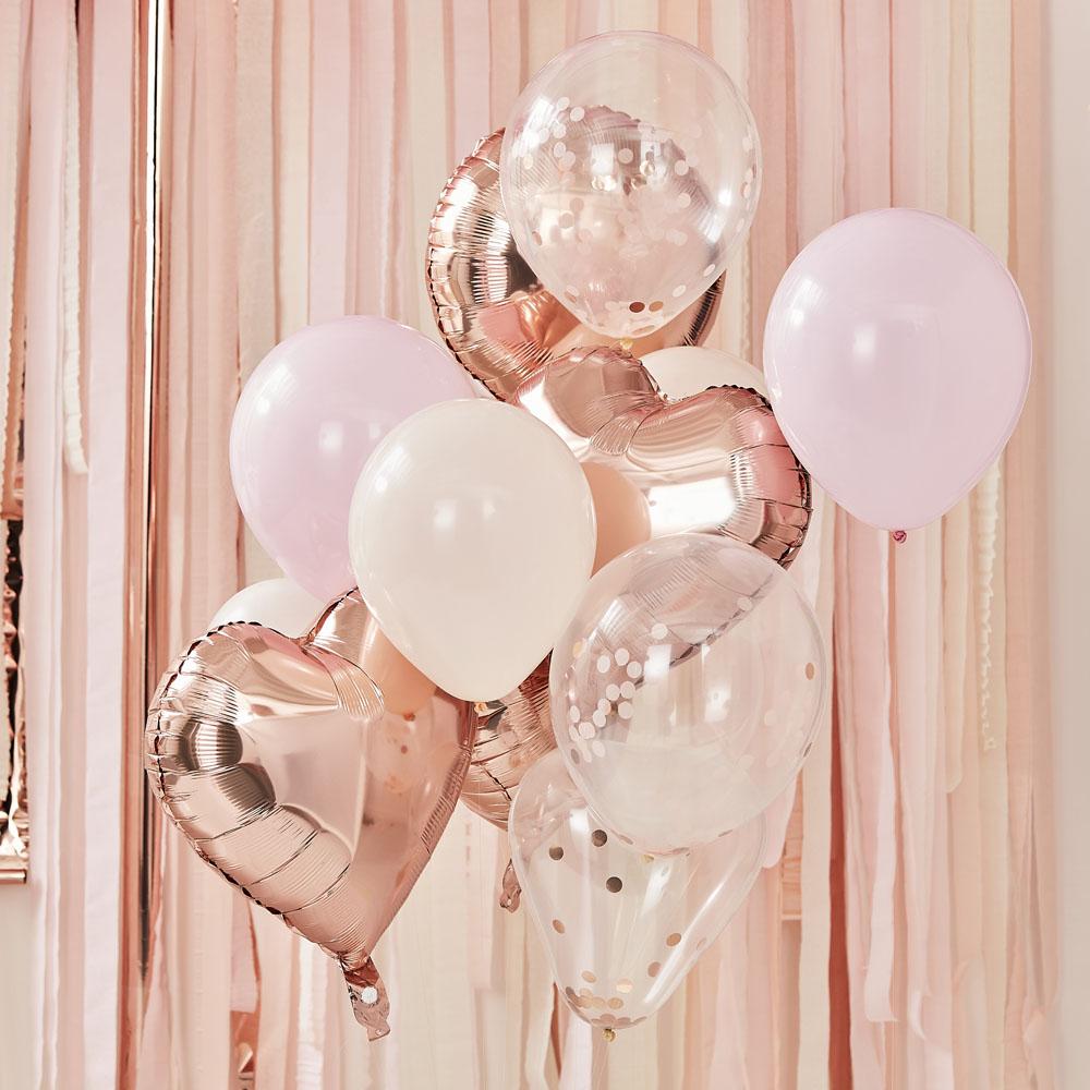Click to view product details and reviews for Mix It Up Rose Gold And Blush Balloon Bundle.