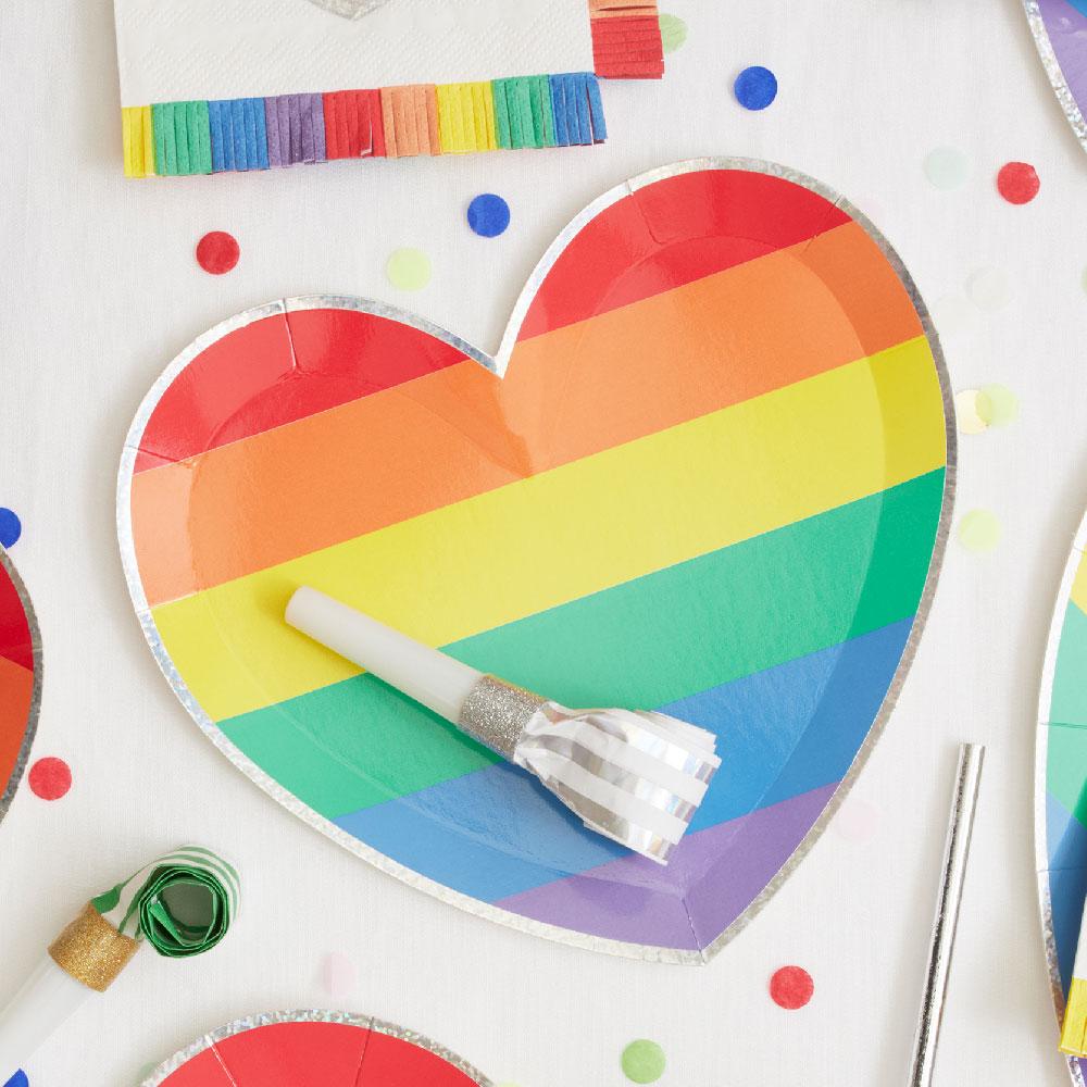 Click to view product details and reviews for Rainbow Heart Small Plates X8.