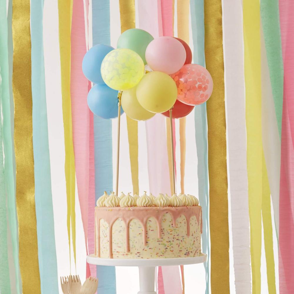 Image of Rainbow Balloon Cake Topper Kit