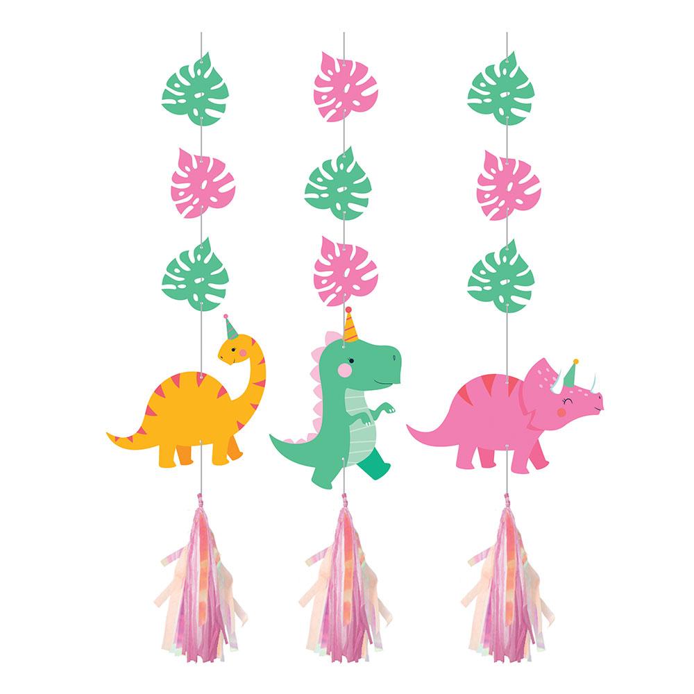 Click to view product details and reviews for Dino Party Hanging Cutouts With Tassels.