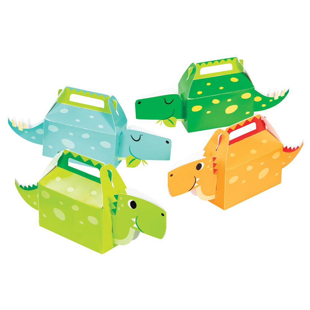 Dino Party Boy 3d Treat Boxes X4