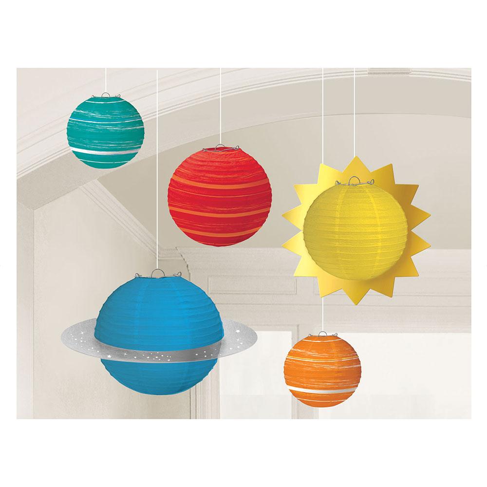Click to view product details and reviews for Blast Off Planet Paper Lanterns X5.