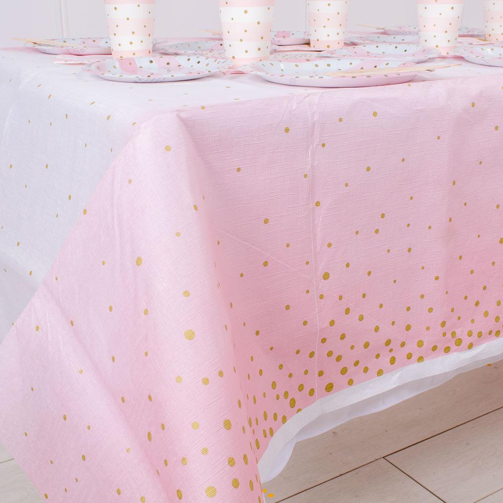Click to view product details and reviews for Pink Gold Celebration Paper Table Cover.