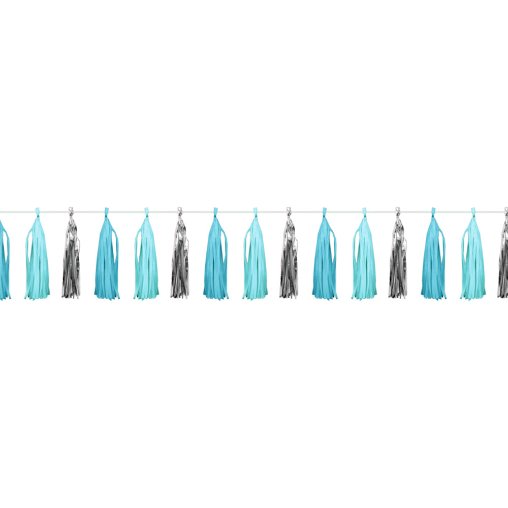 Click to view product details and reviews for Blue Silver Celebration Tassel Garland.
