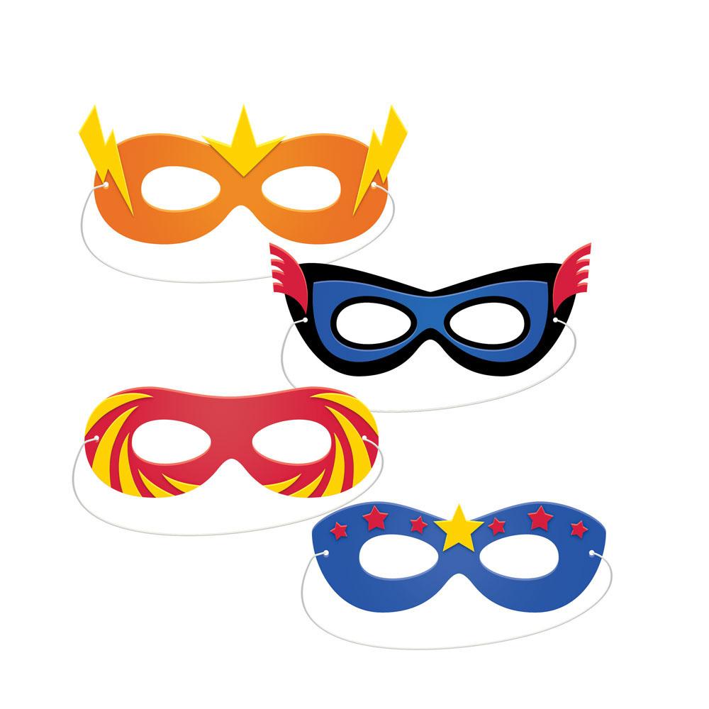 Click to view product details and reviews for Superhero Slogan Foam Masks X4.