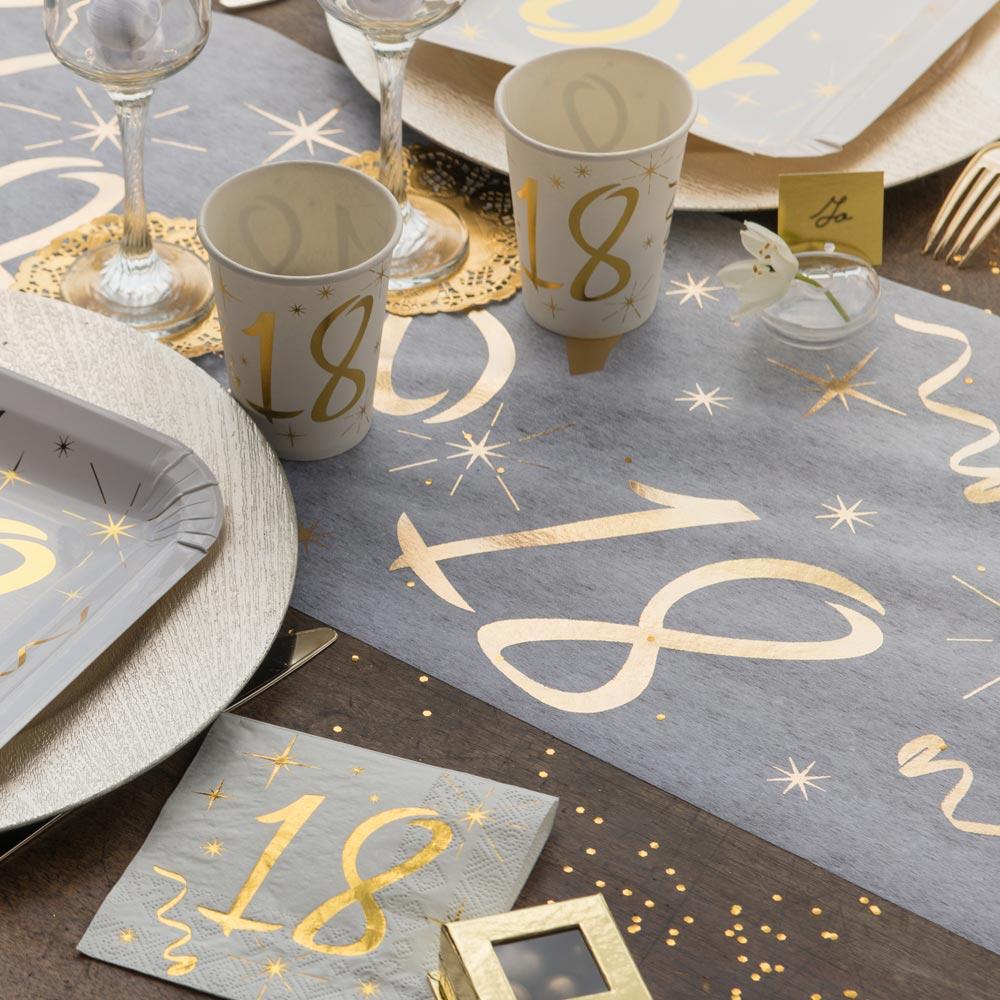 Click to view product details and reviews for 18th Birthday White Gold Sparkle Table Runner.
