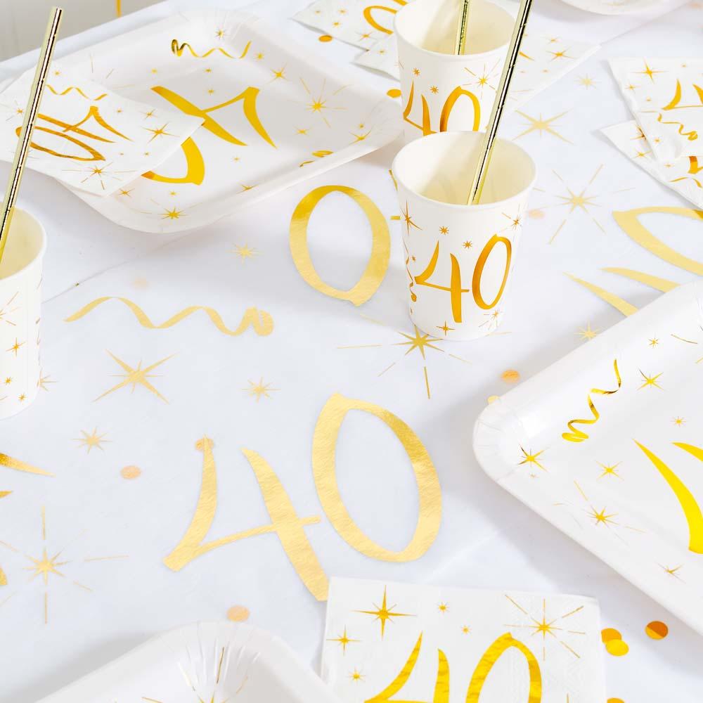 Click to view product details and reviews for 40th Birthday White Gold Sparkle Table Runner.