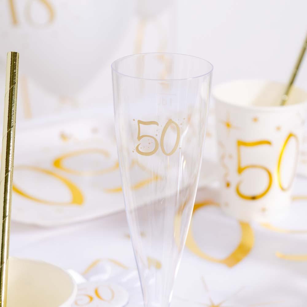 50th Birthday Flute X6